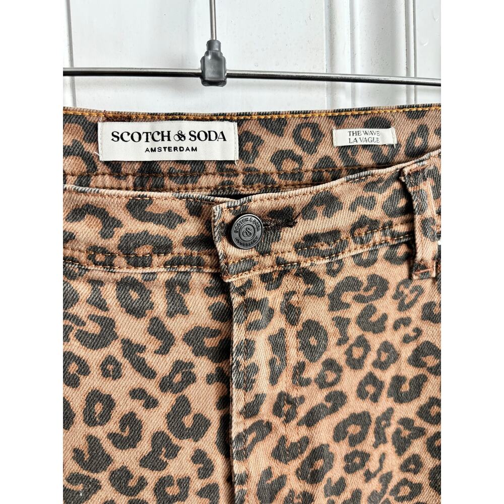 Scotch & Soda wide leg cheetah print high rise jeans size 14 - Picture 2 of 5